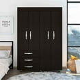 thumbnail image 3 of Pemberly Row Modern Armoire Double Door Black Engineered Wood, 3 of 10