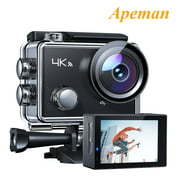Apeman A77 4K Action Camera 16MP Underwater Waterproof Camera 170° Wide Angle WiFi Sports Cam with Remote 2*1050mAh Batteries and Mounting Accessories Kit - Best Reviews Guide