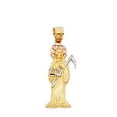 thumbnail image 1 of 14K Tri Color Gold Grim Reaper Religious Charm Pendant for Necklace or Chain, 1 of 2