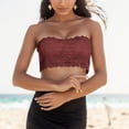 thumbnail image 4 of Bras for Women Strapless Bra Lace One Word Wrap Chest Underwear No Steel Ring No Cup Hosiery Without Shoulder Strap, 4 of 6
