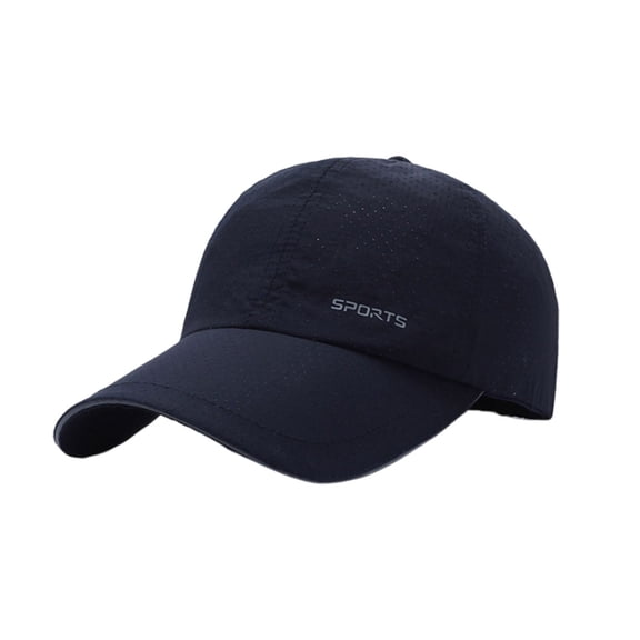 Mrzhqd Mens Summer Breathable Perforated Outdoor Sunblock Reflective Strip Quick Drying Visor Baseball Cap Blue