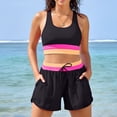 thumbnail image 2 of VBTAPA Womens Tankini Swimsuits Color Block 2 Piece Bathing Suit Swim Crop Tank Top and Shorts Beach Athletic Swimwear Red XL, 2 of 9