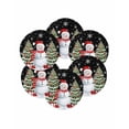 thumbnail image 7 of 13 Inch Round Placemats Set of 6, Black Christmas Non Slip Heat Insulation PP Table Mats, Snowman Snowflake Xmas Tree Gifts Washable Place Mats for Kitchen Dining Party Table Decor, 7 of 7