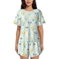 thumbnail image 1 of Fotbe Different Breeds of Dogs Conjunto de Pijama Estampado para Mujer, 2 Piezas, Ropa de Dormir con Camiseta de Manga Corta y Shorts Suaves-4X-Large, 1 of 6