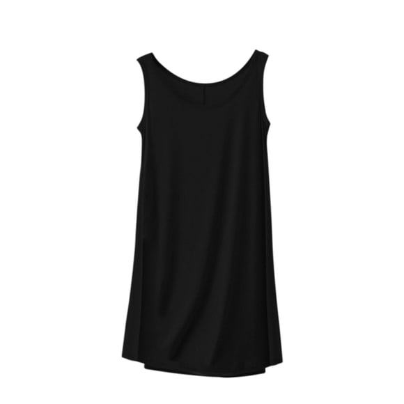 Pajamas for Night Sweats Women's Sleeveless Nightgowns Tank Sleepwear Shirts Wide Strap Sleep Shirt Pleated Round Pneck Nightshirt Soft Sleeveless Loungewear Pajamas Dress Black M