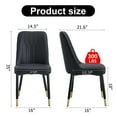 thumbnail image 2 of Sumdeal PU Leather Dining Chairs with Black Metal Legs (Kitchen, Bedroom, Office)，Set of 4，Black, 2 of 6