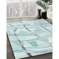 thumbnail image 2 of Ahgly Company Indoor Square Contemporary Pale Blue Abstract Area Rugs, 8' Square, 2 of 6