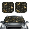 thumbnail image 2 of Balery 2 Piece Christmas Gold Deers1 Car Windshield Sun Shade|Foldable Front Windshield Shade for Car Front Window for Most Sedans SUV Truck-Large, 2 of 7