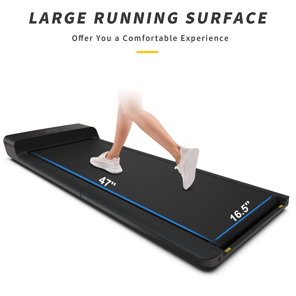 Foldable Fitness Treadmill for Home, Under Desk Treadmill Walking Pad Treadmill with LED Display, Slim & Portable Exercise Jogging Treadmill with Remote, 0-3.72mile/H, Installation-Free, Black, SS1066