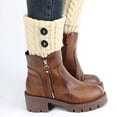 thumbnail image 4 of sweethay 1 Pair Boot Socks Leggings Button Decoration Winter Decorative Color Dressing Warmer Thermal Solid Elastic Leg Ropa, zapatos y accesorios Miscelánea beige, 4 of 6