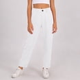 thumbnail image 2 of Tfken Toddler Girls Pants Straight Elastic Waist Solid Color Daily Wear Summer White Trousers Size 13-14 Years, 2 of 9