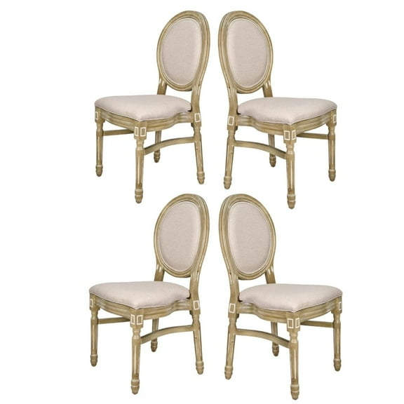 Chair Louis Pop Wood - Fabric Back & Seat| Color: Antique (Z Series)