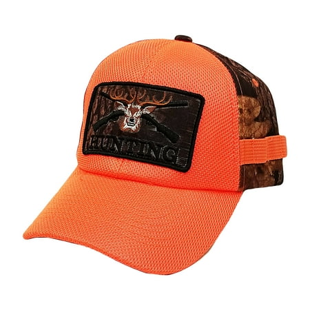Men s Outdoor Hunting Patch Camouflage Adjustable Cap Dad Hat - Orange Camo