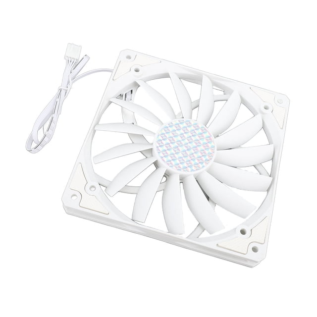 140mm PWM Cooling Fan, MFDB Hydraulic Bearing Case Fan, Ultra Thin 4 Pin Computer Case Fans, 1100RPM, 15 Blade Design, for PC Case