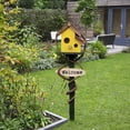thumbnail image 4 of LOVIVER Bird House Stakes Handpainted Farmhouse Weatherproof for Yard Patio yellow, 4 of 7