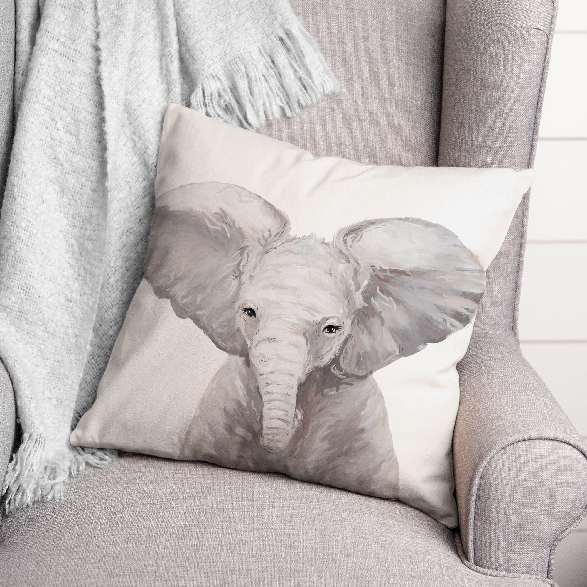 Creative Products Baby Elephant 18 x 18 Spun Poly Pillow