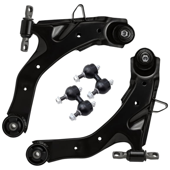 Detroit Axle - Front Control Arms Sway Bars for 01-06 Hyundai Elantra 2001 2002 2003 2004 2005 2006, 2 Lower Control Arms w/Ball Joints Assemblies 2 Sway Bar Links, Replacement for Elantra