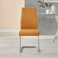 thumbnail image 5 of Furniturebox UK Lorenzo Modern Adult Faux Leather Dining Side Chairs, Mustard Yellow (Set of 2), 5 of 6