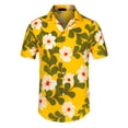 thumbnail image 6 of INSPIRE CHIC Men's Shirts Short Sleeve Floral Printed Button Front Beach Hawaiian Shirt 38 Yellow Floral, 6 of 7