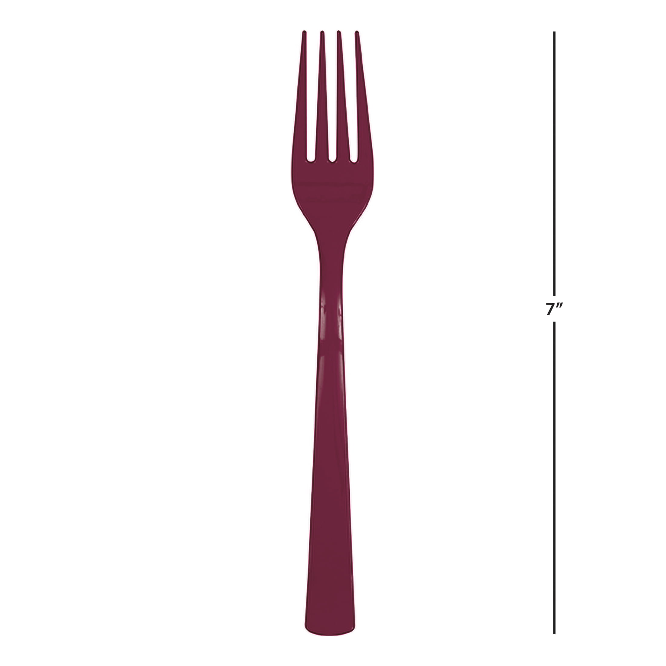 Plastic Disposable Forks, Burgundy, 24 Pieces, by Way To Celebrate