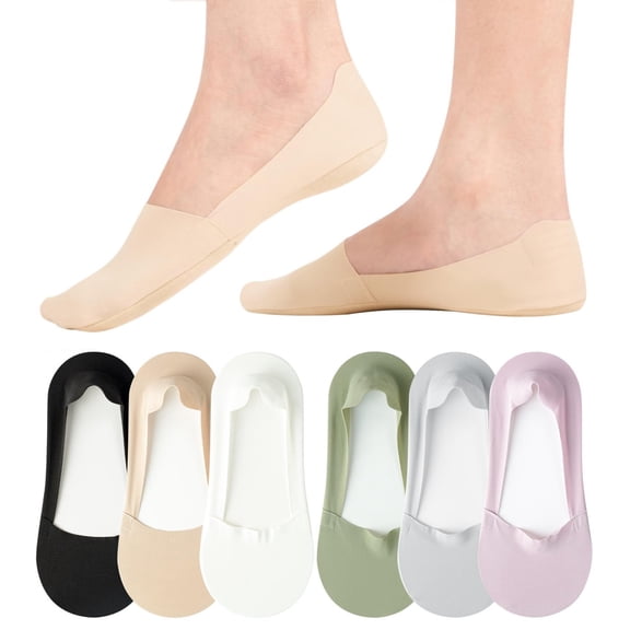 Resicozy 6 Pair No Show Socks for Womens Non Slip Low Cut Thin Socks for Flats Lightweight Casual Complexion
