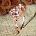 thumbnail image 2 of Antique Design 1.25 Carat Peach Pink Real Morganite and Moissanite Engagement Ring Jewelry Sterling Silver with 18k Gold Plating, 2 of 4