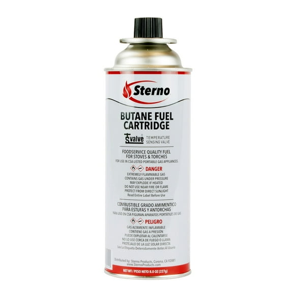 Sterno 8oz Butane Fuel Cartridge w/TSV