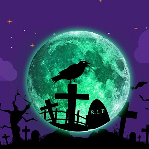 Txlixc poste de pared de luz nocturna de Halloween, decoración de luz nocturna de murciélago de bruja de luna 3D Txlixc moda