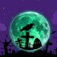 thumbnail image 1 of Txlixc poste de pared de luz nocturna de Halloween, decoración de luz nocturna de murciélago de bruja de luna 3D Txlixc  moda, 1 of 5