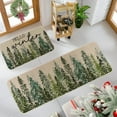 thumbnail image 6 of Hello Winter Pine Trees Welcome Christmas Kitchen Rugs Set of 2, Seasonal Winter Xmas Home Decor Low-Profile Kitchen Mats for Floor - 17x30 and 17x47 Inch, 6 of 6