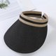 thumbnail image 1 of Sombrero de paja de rafia decorado con perlas, gorra de protección solar para exteriores, ciclismo, viaje, ligero, transpirable, a la moda, 1 of 5