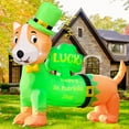 thumbnail image 2 of DomKom St. Patricks Day Inflatable Decorations, 5ft Happy Leprechaun Blow Up Décor Built-in LED Lights on Unicorn Playing Guitar, Lucky Day for Outdoor Holiday Party, Lawn, Yard, Garden, Patio, 2 of 6