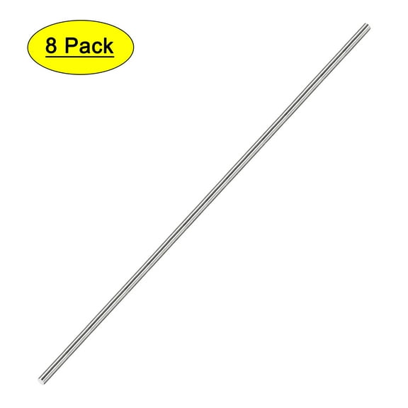 5mm x 450mm 304 Stainless Steel Solid Round Rod for DIY Craft - 8Pcs