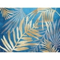 thumbnail image 2 of Urban Epiphany 18x15 White Modern Wood Framed Museum Art Print Titled - Glam Leaves Blue, 2 of 4