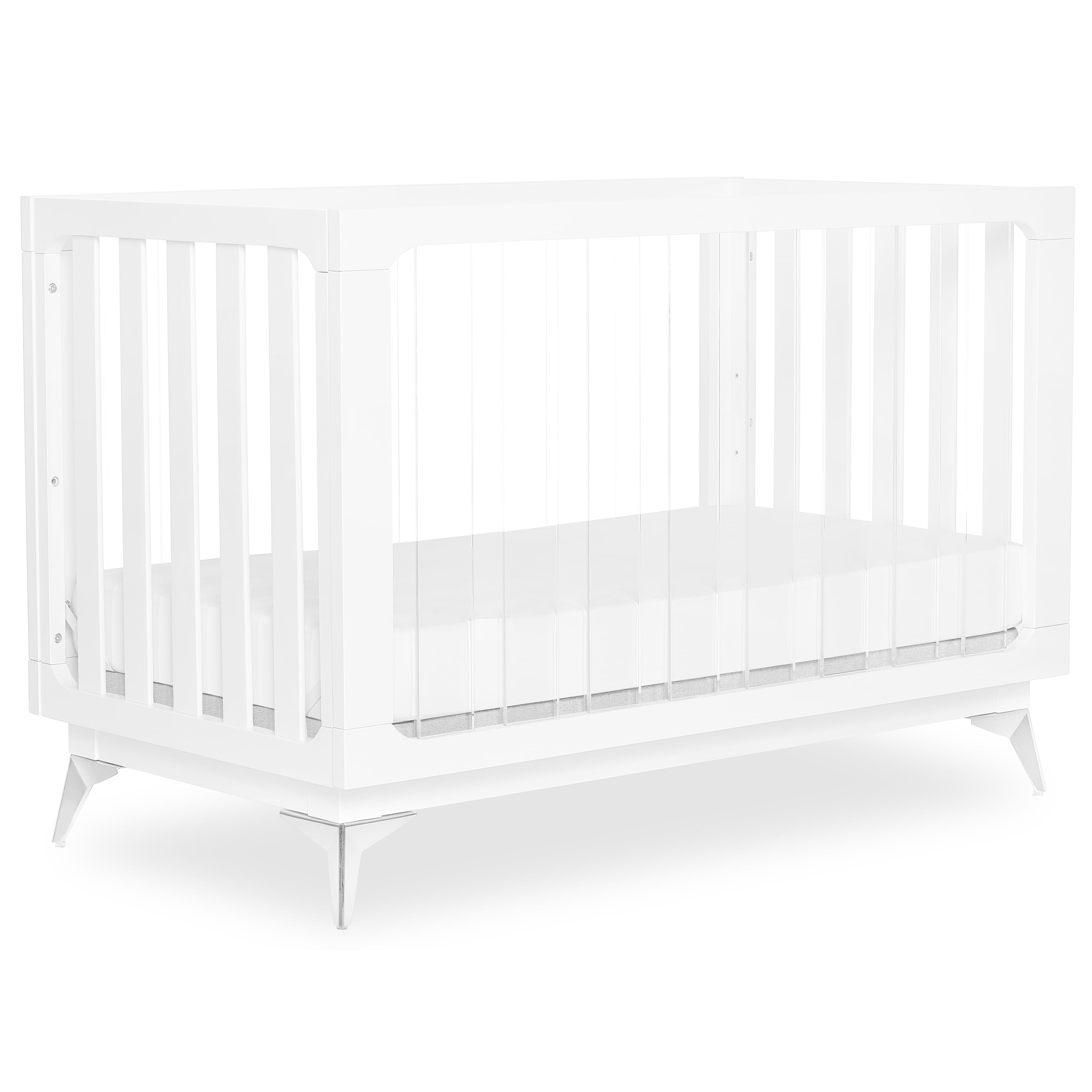 Photo 1 of Evolur Acrylic Millennium 4 in 1 Convertible Crib In White