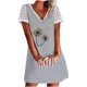 thumbnail image 1 of Vestido casual sexy de verano para mujer Vestido de manga corta con estampado floral y cuello en V Pompotops  ghjkhdj16562, 1 of 1