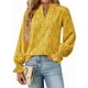 thumbnail image 3 of Blusa de Estilo Bohemio con Cuello en V y Mangas Largas, Estilo Floral, Informal, Holgada, de Verano, con Mangas Abullonadas para Mujer. Amarillo L, 3 of 6