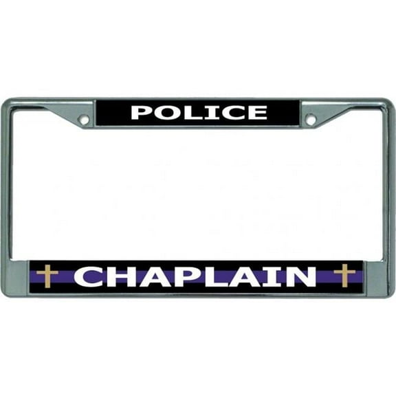 Police Chaplain Chrome License Plate Frame