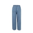 thumbnail image 4 of Women's High-Waisted Cargo Denim Pants - Elastic Waist 6-Pocket Wide Leg Loose Casual Jeans, Light Blue Size S, 4 of 6