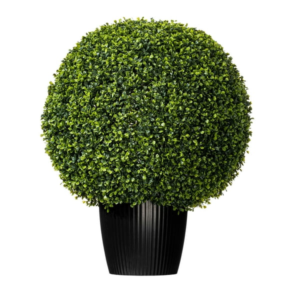 Vickerman 24" Artificial Potted Green Boxwood Ball.