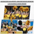 thumbnail image 6 of Set of 3 12 Inch Cheerleading Pom Poms and Large Cheerleader Ponytail Bow Holder for Girl Large Metallic Cheerleader Pom Poms for Sports Team Cheering (Gold and Black), 6 of 6