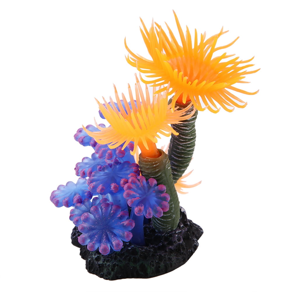 LYUMO Aquarium Simulation Silicone Artificial Coral Sea Anemone Fish