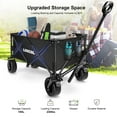 LUXCOL Collapsible Wagon Cart Black, Foldable Wagon Cart 601D Oxford