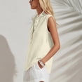 thumbnail image 5 of Posijego Women's Sleeveless Tank Tops Button-Up Collared Blouses Business Casual Office Work Tank Tops for Women, 5 of 7