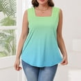 thumbnail image 4 of Yubnlvae &nbsp;Square Neck Casual Tank Top (2025 Summer) Tank Tops for Women Summer Outfits 2025 Square Neck Casual Shirts Blousesclearance! Gradient, Square Collar, Hot Pink, S, 4 of 9
