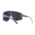 thumbnail image 2 of Mens Exposed Lens Oversize Shield Sport Plastic Sunglasses Grey, 2 of 4
