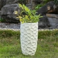 thumbnail image 7 of LuxenHome Set of 2 White MgO Tall Round Planters, 7 of 7