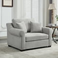 thumbnail image 2 of Euroco Modern Chenille Oversized Armchair, Chair and a Half, Single Sofa for Bedroom, Living Room,44.5" Wide, Light Grey, 2 of 9