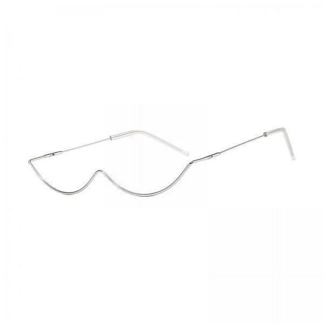 3 Gafas De Medio Marco Sin Lente, Marco De Metal De Medio Borde Para Marcos Plateados A Presión Para Fiestas