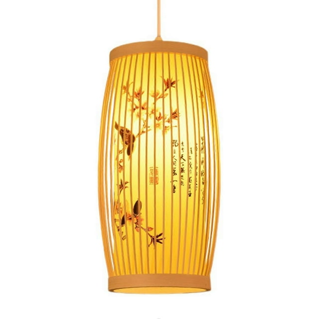 Suspension tissée de style chinois japonais, abat-jour rétro en rotin, lustre suspendu pour maison et restaurant